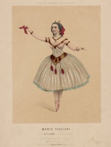 Marie Taglioni in Satanella, a Ballet in 3 Acts choreographed by Paul Taglioni, with music composed by Pugni and Hertel